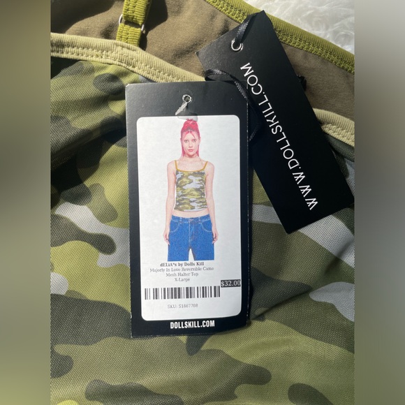 ✨dELiA*s X DOLLS KILL✨ CAMO HALTER TOP - Picture 3 of 3